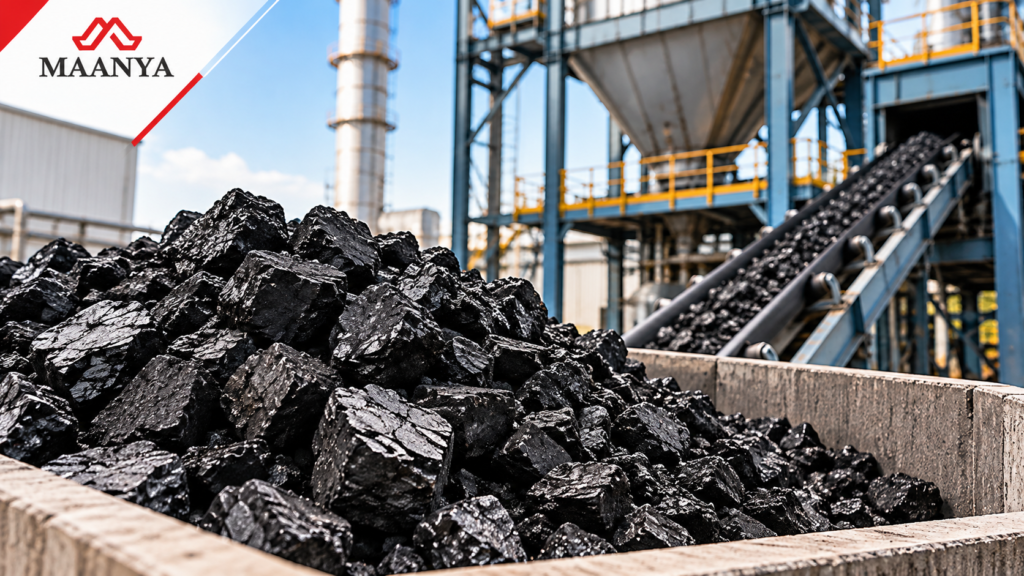 Coal used as fuel in industrial solid fuel boilers